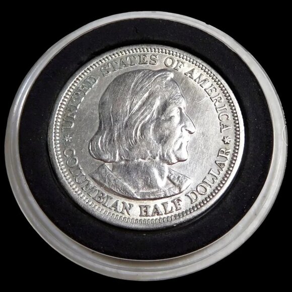 1893 Columbian Exposition Chicago Commemorative US Silver Half Dollar - Picture 1 of 3